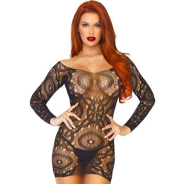 Mini abito in pizzo crochet nero Leg Avenue per seduzione ed eleganza